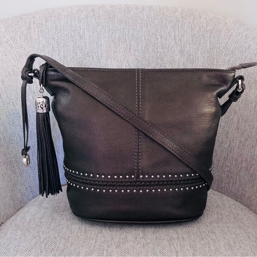 Brighton Leather Studded Bucket Studded Baby Jake Bag